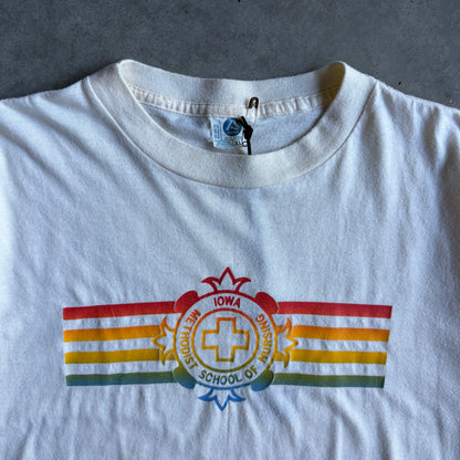 Vintage Iowa Methodist School Of Nursing Rainbow Logo Tee