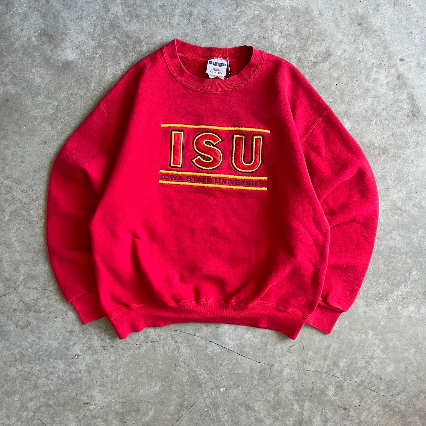 Vintage ISU Cropped Fit Spell-Out Sweatshirt