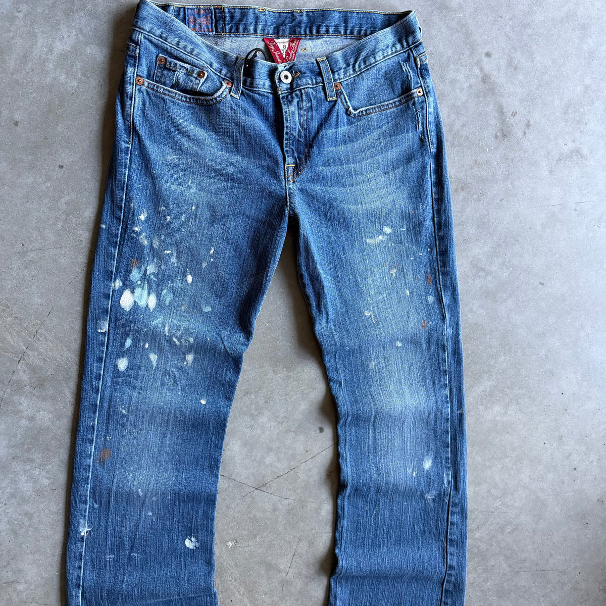 Vintage Lucky Brand Paint Splatter Bootcut Blue Jeans