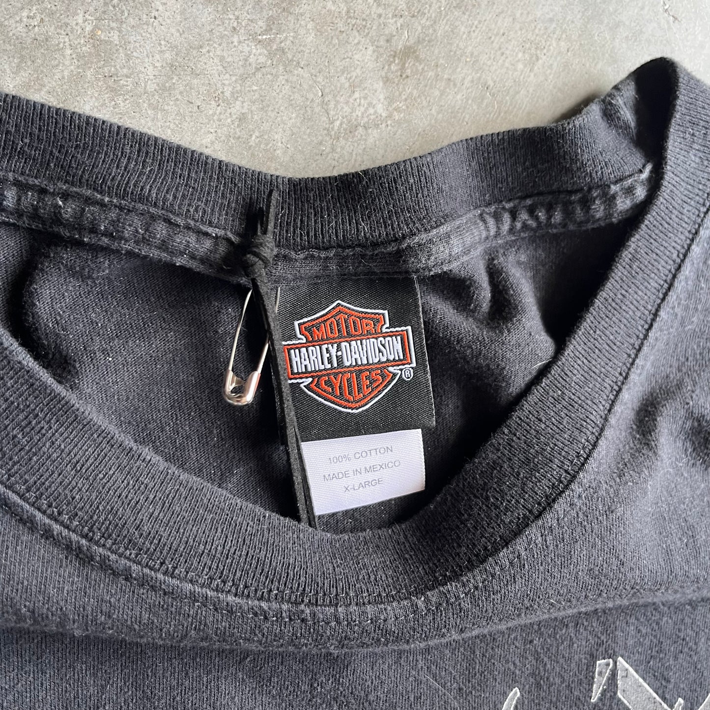 Y2K Harley Davidson Silver Spellout Flame Sleeve Longsleeve
