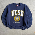 Vintage Russell UCSD Medicine Crest Navy Crewneck Sweatshirt
