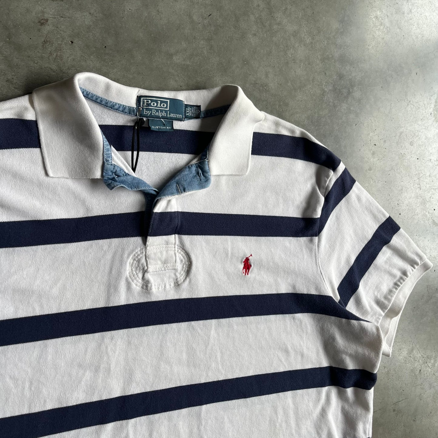Y2K Polo Ralph Lauren White & Blue Striped Shirt