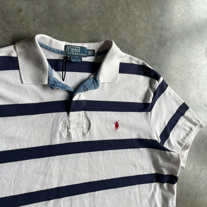 Y2K Polo Ralph Lauren White & Blue Striped Shirt