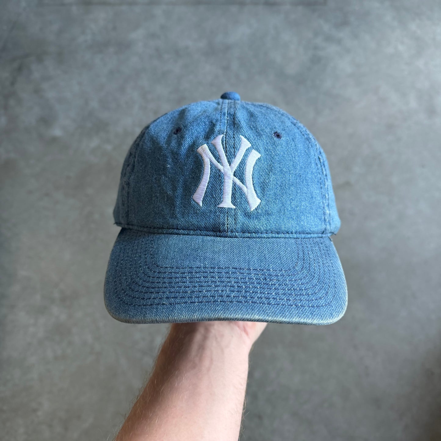 Y2K Youngan New York Yankees Denim Strap Back Hat