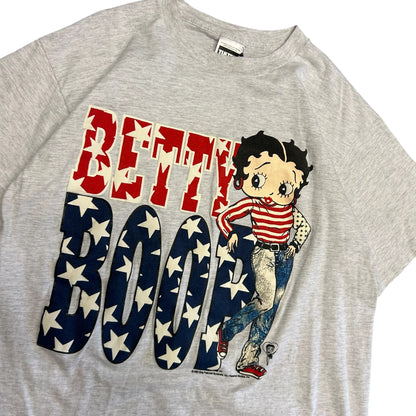 Vintage Betty Boop American Flag Text Tee