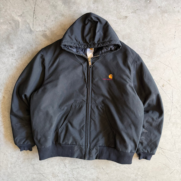 Carhartt Black Embroidered Logo Hooded Active Jacket
