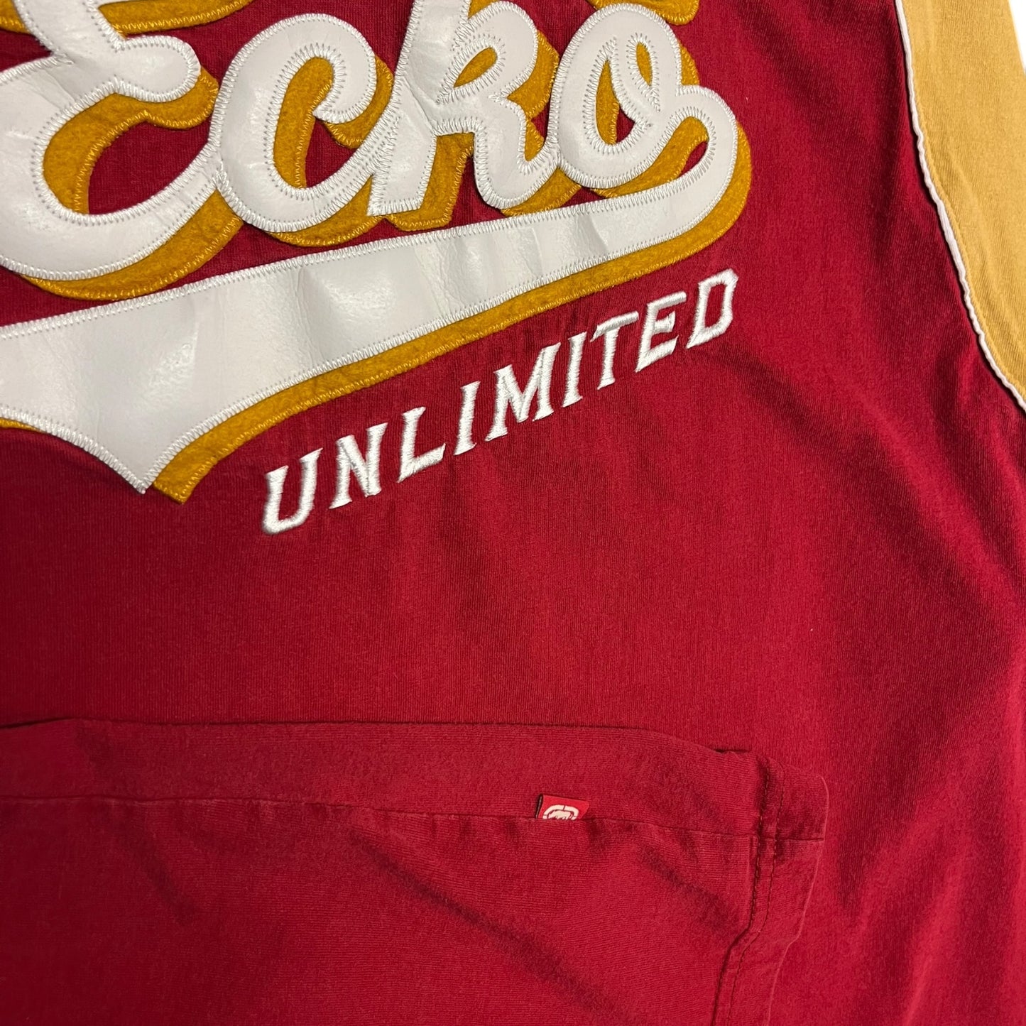 Y2K Ecko Unlimited Red/Gold/Navy Raglan Cut Longsleeve