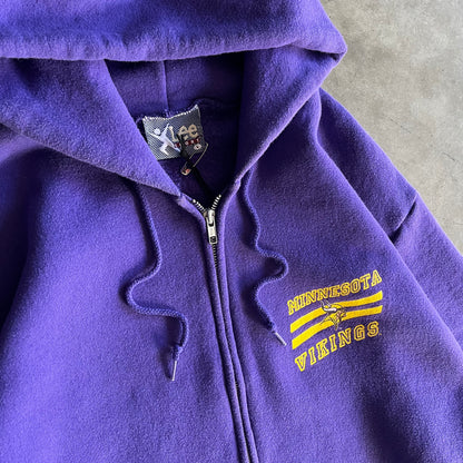 Vintage Minnesota Vikings Helmet Print Zip-Up