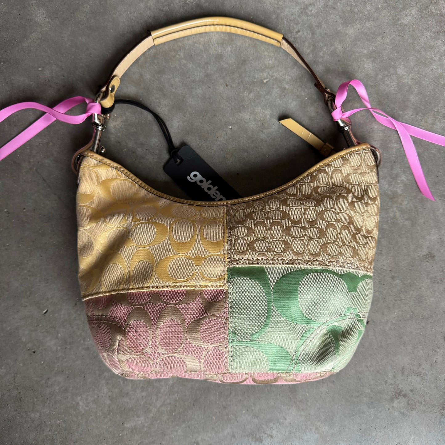 Y2K Coach Rare Spring Patchwork Mini Hobo