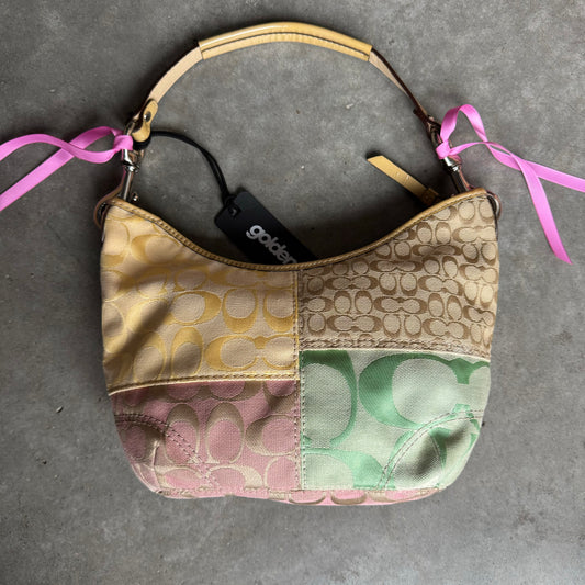 Y2K Coach Rare Spring Patchwork Mini Hobo