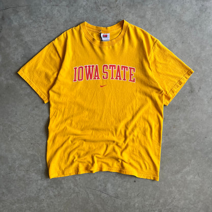 Y2K Nike Iowa State Centered Spell-Out Yellow Tee