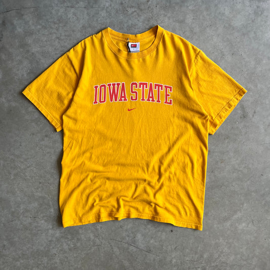 Y2K Nike Iowa State Centered Spell-Out Yellow Tee