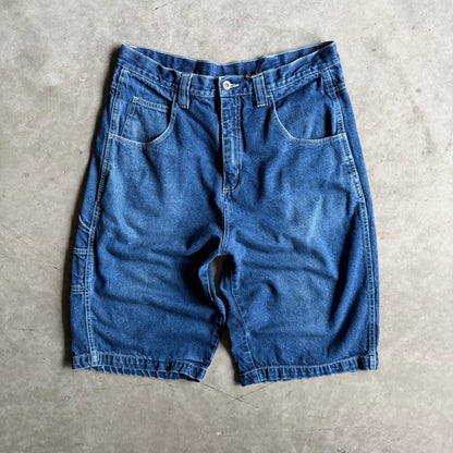 Y2K Fabu Fat Albert Dark Wash Embroidered Jorts