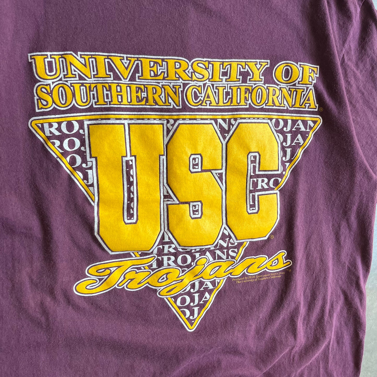 Vintage Maroon USC Trojans Spell-Out Tee