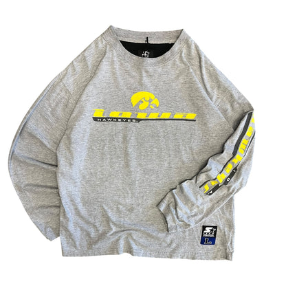 Y2K Starter Iowa Hawkeyes Grey L/S Tee