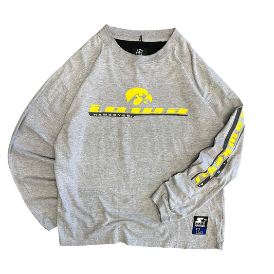 Y2K Starter Iowa Hawkeyes Grey L/S Tee