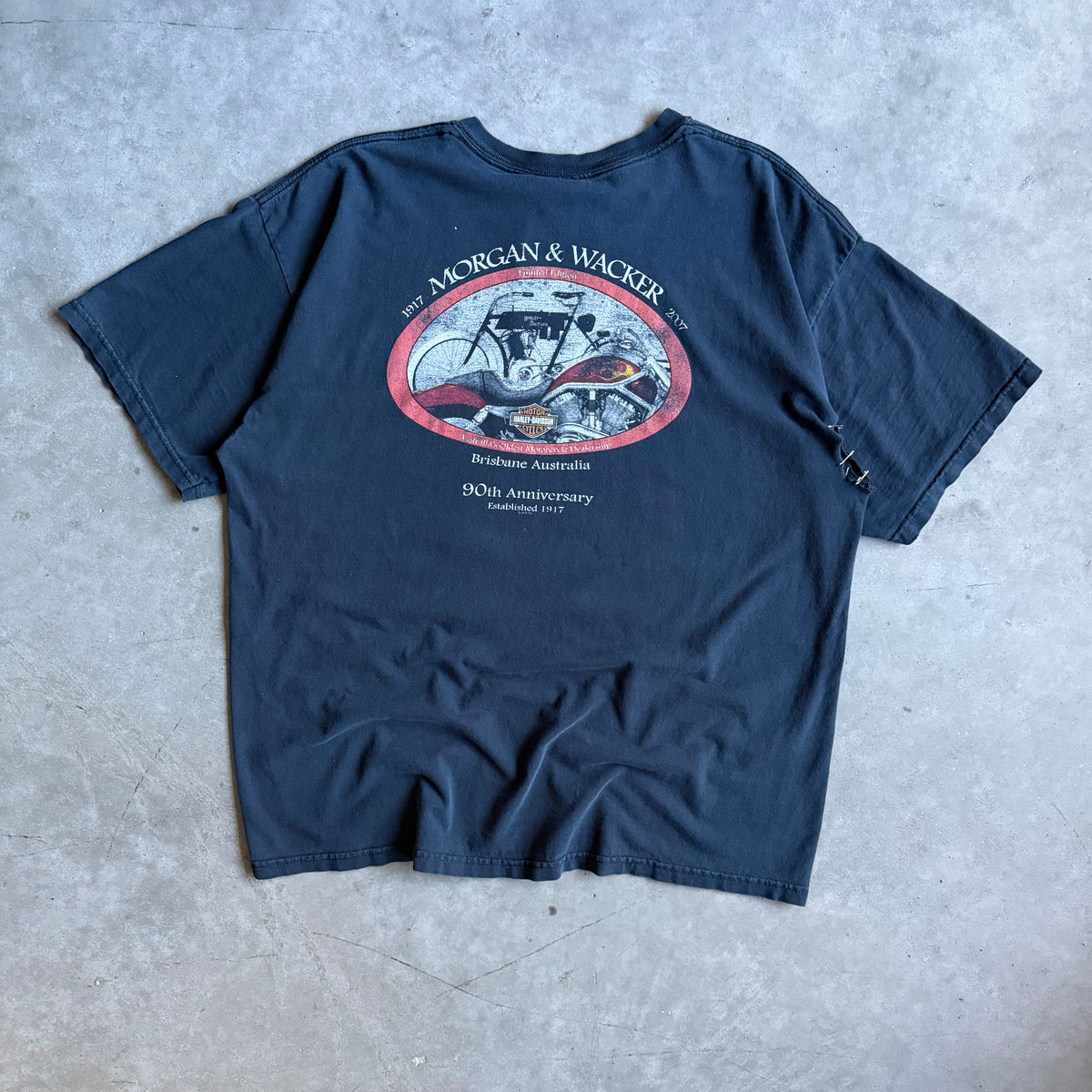 Vintage Thrashed Harley Davidson Eagle Australia T Shirt