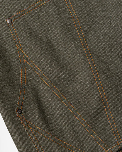 Brigade - Raw Denim Double Knee Shorts - Olive