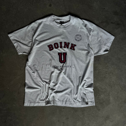 Vintage 1991 Boink U Heather Gray Spell-Out Tee