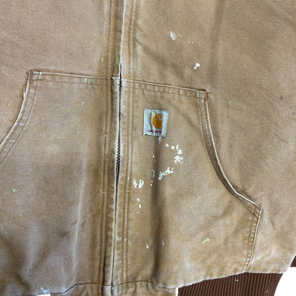 Carhartt ‘J140 BRN’ Brown Painted Distressed Active Jacket