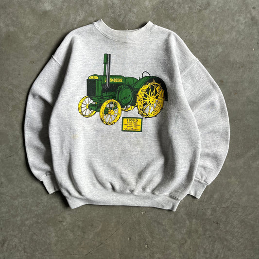 Vintage John Deere 1936 D Tractor Grey Sweatshirt