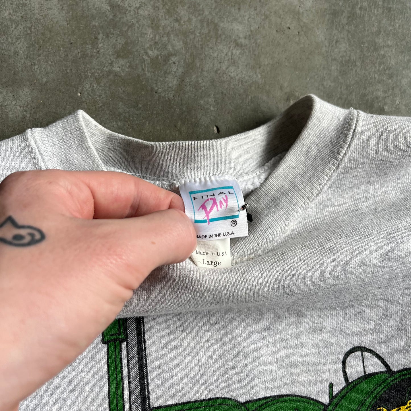 Vintage John Deere 1936 D Tractor Grey Sweatshirt