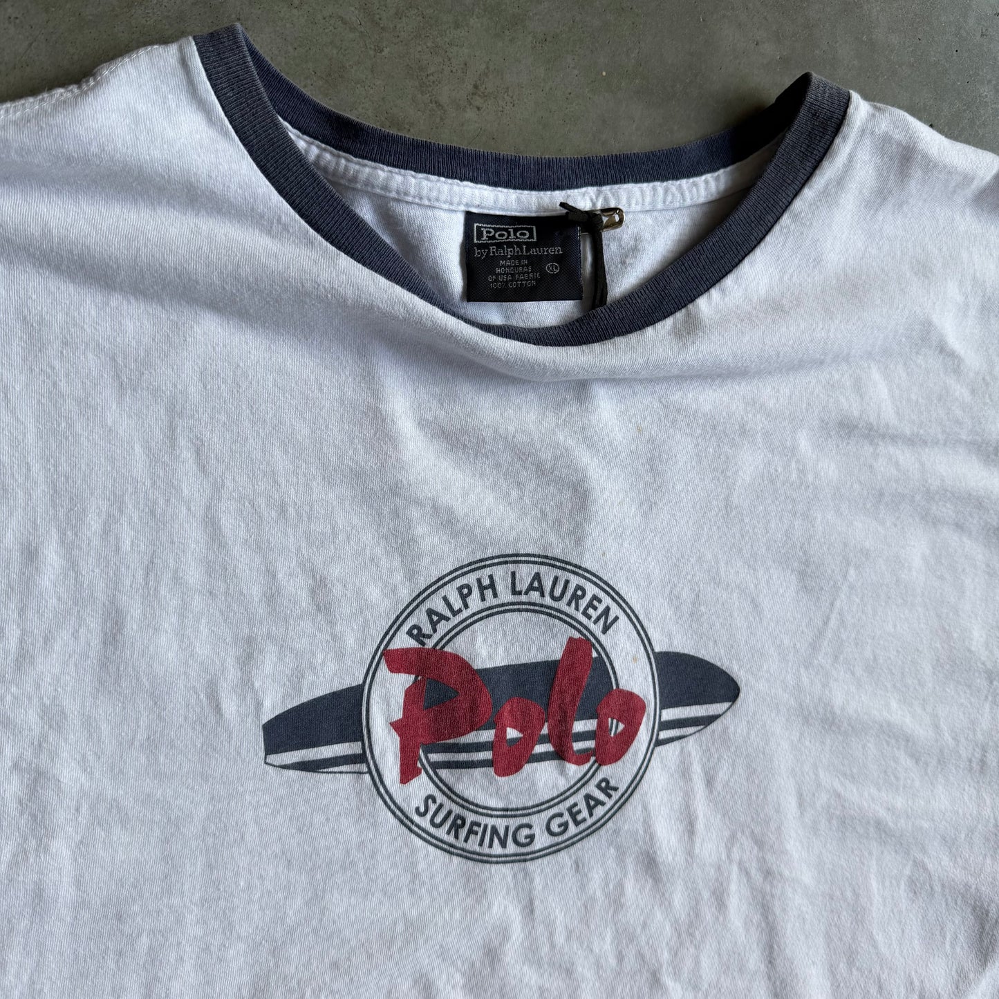 Vintage Polo Ralph Lauren Surfing Gear Ringer Tee