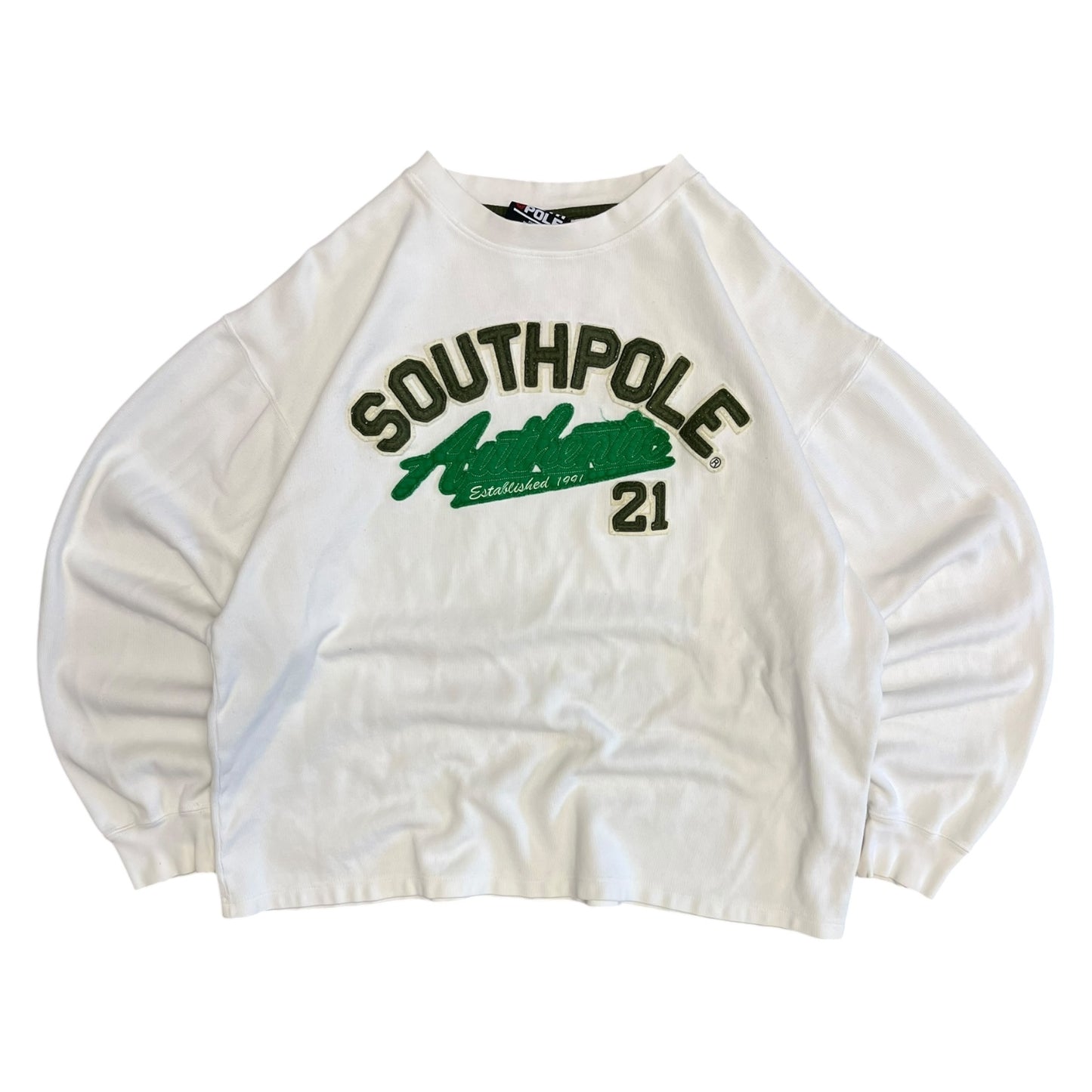 Y2K Southpole White & Green Sweatshirt