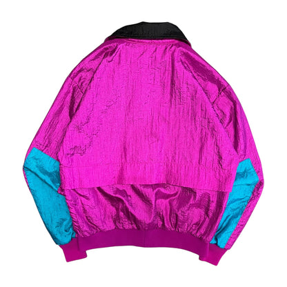 Vintage Sunbuster Pink Teal Black Windbreaker