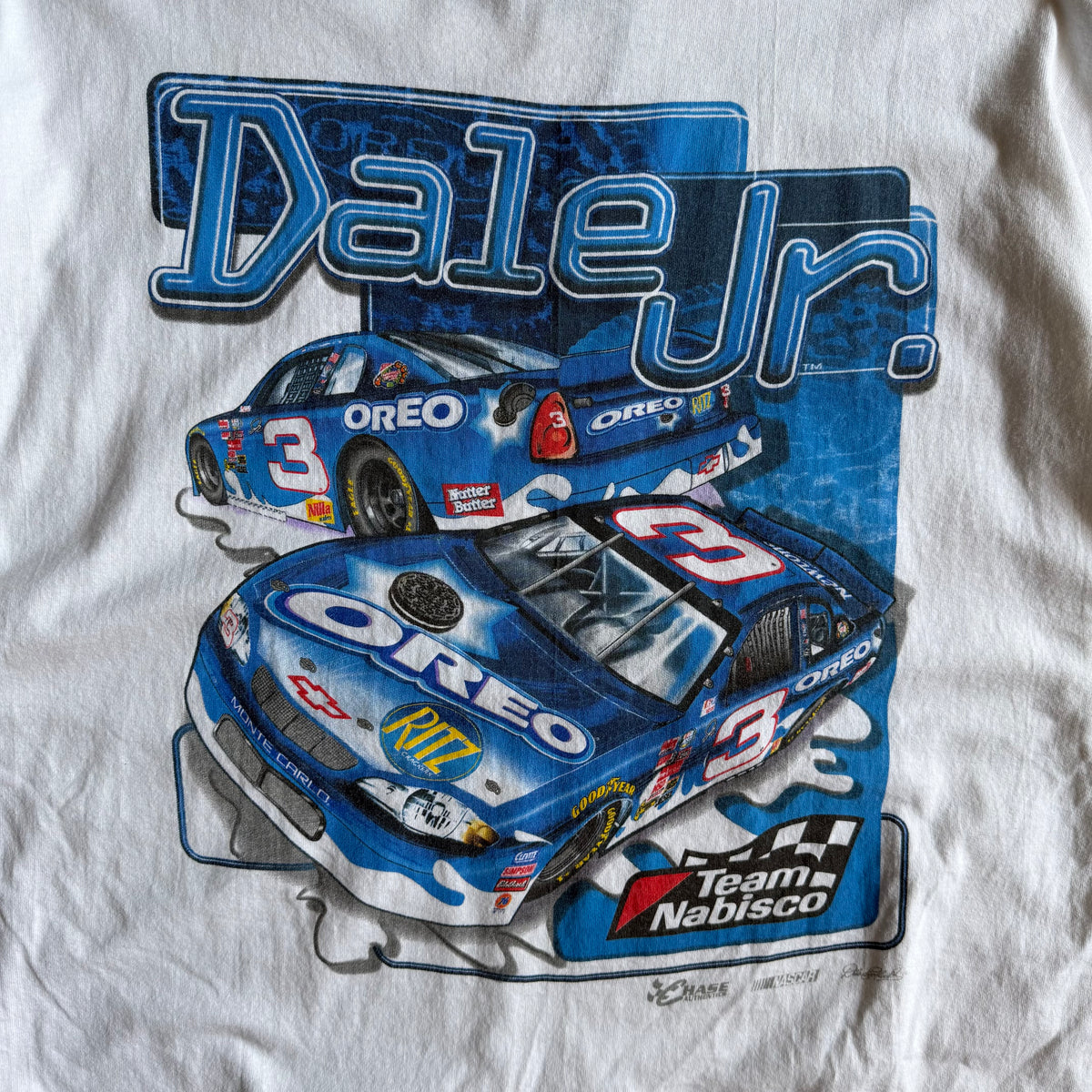 Y2K Chase Authentics NASCAR Dale Jr #3  White Tee