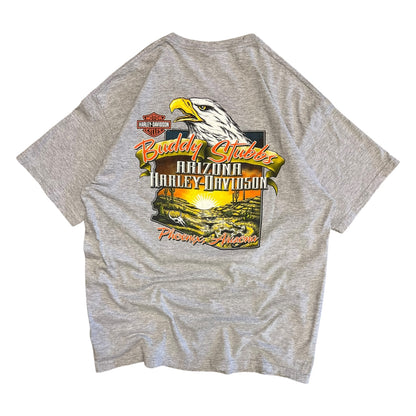 Y2K Harley Davidson Grey Emblem T Shirt