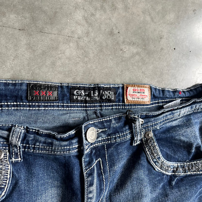 Y2K GS-115 Straight Leg Contrast Stitch Jeans