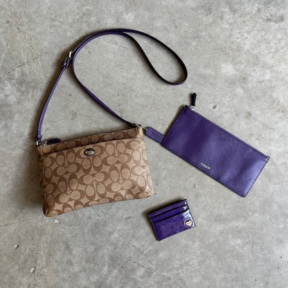 Coach Peyton Signature Crossbody Crossbody Purple