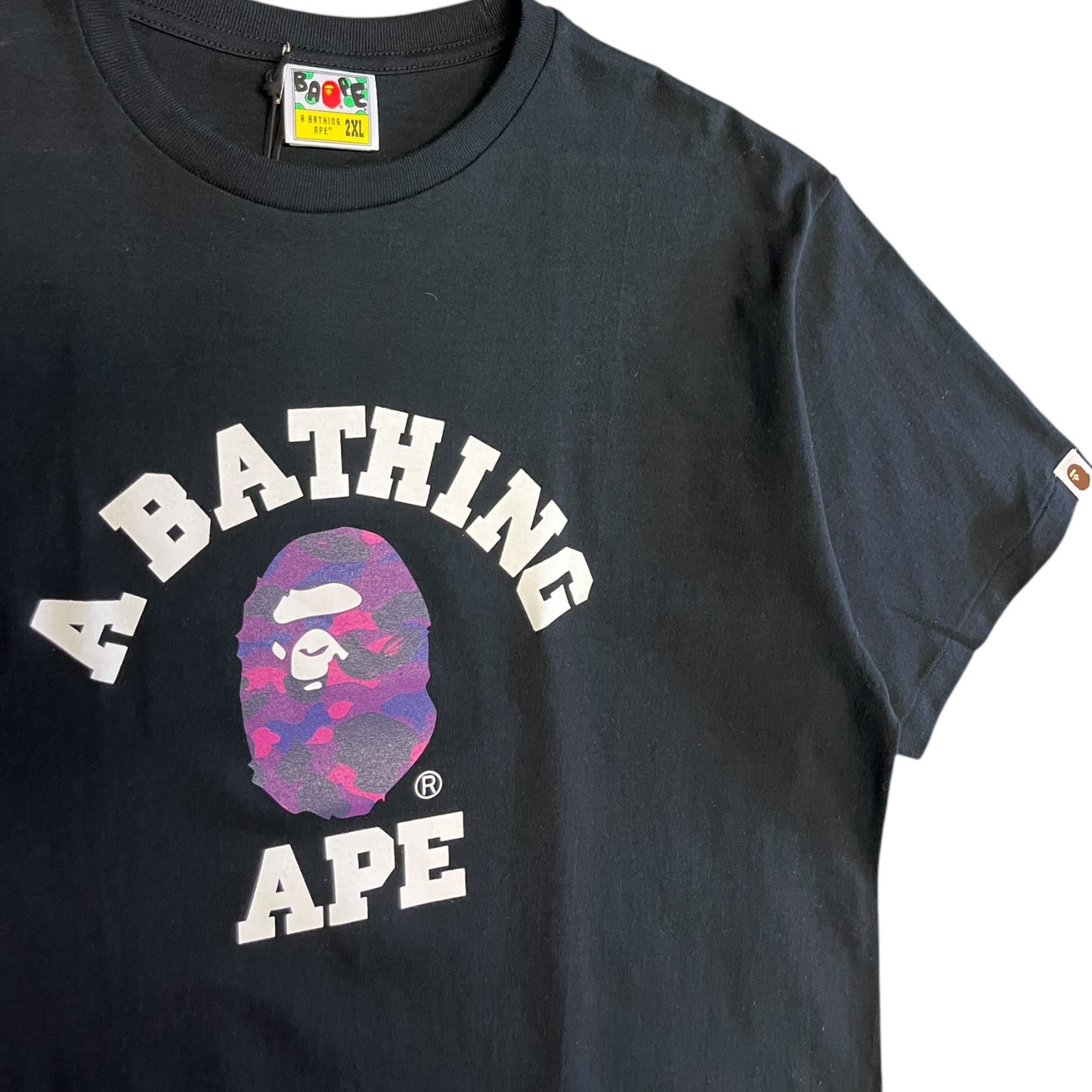 A Bathing Ape Purple College Spell Out T Shirt