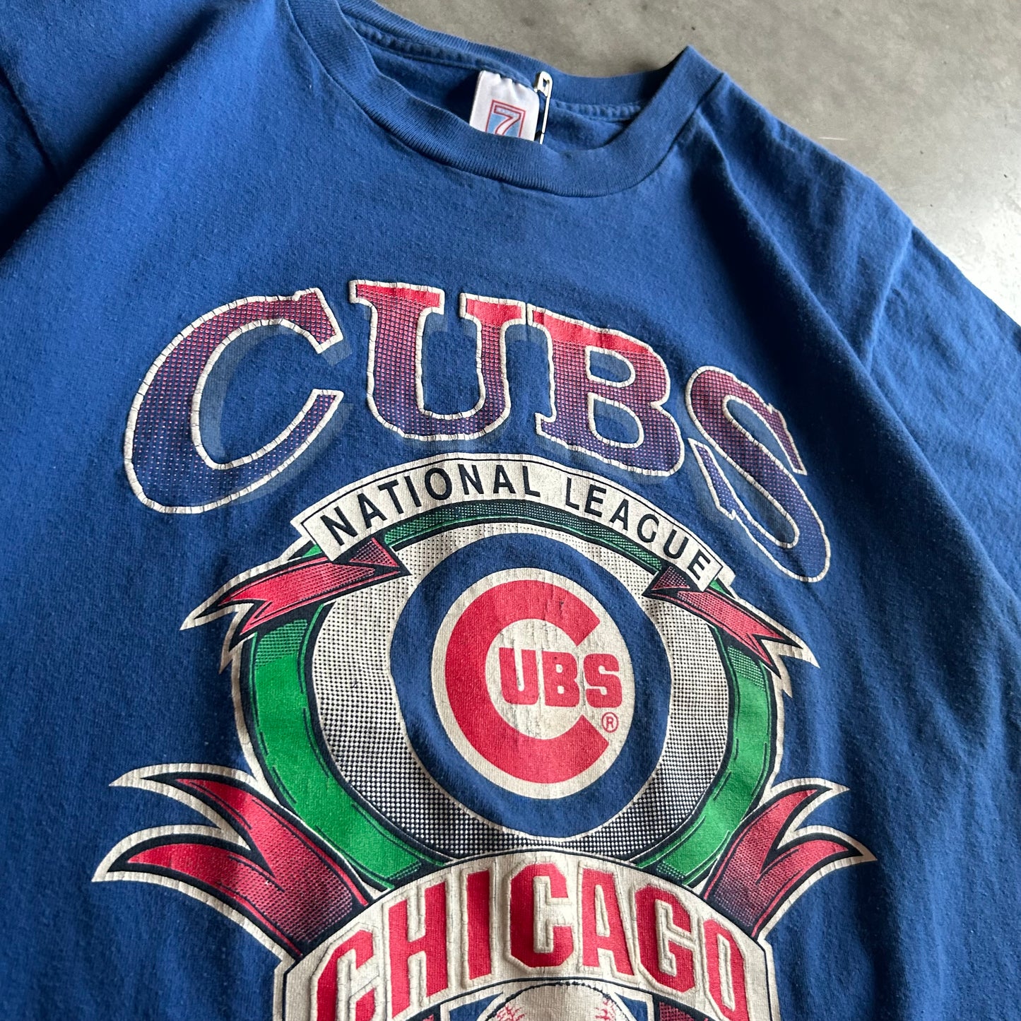 Vintage Logo 7 Chicago Cubs National League Tee