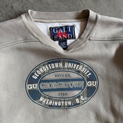 Y2K Georgetown University Plaid Logo Tan Sweatshirt
