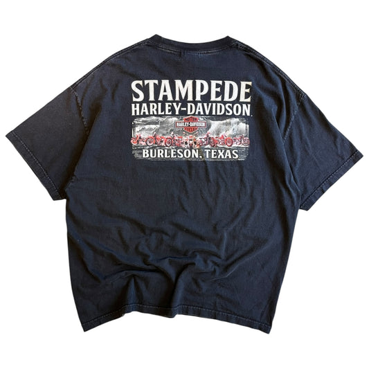Y2K Harley Davidson Burleson Texas Pocket T Shirt