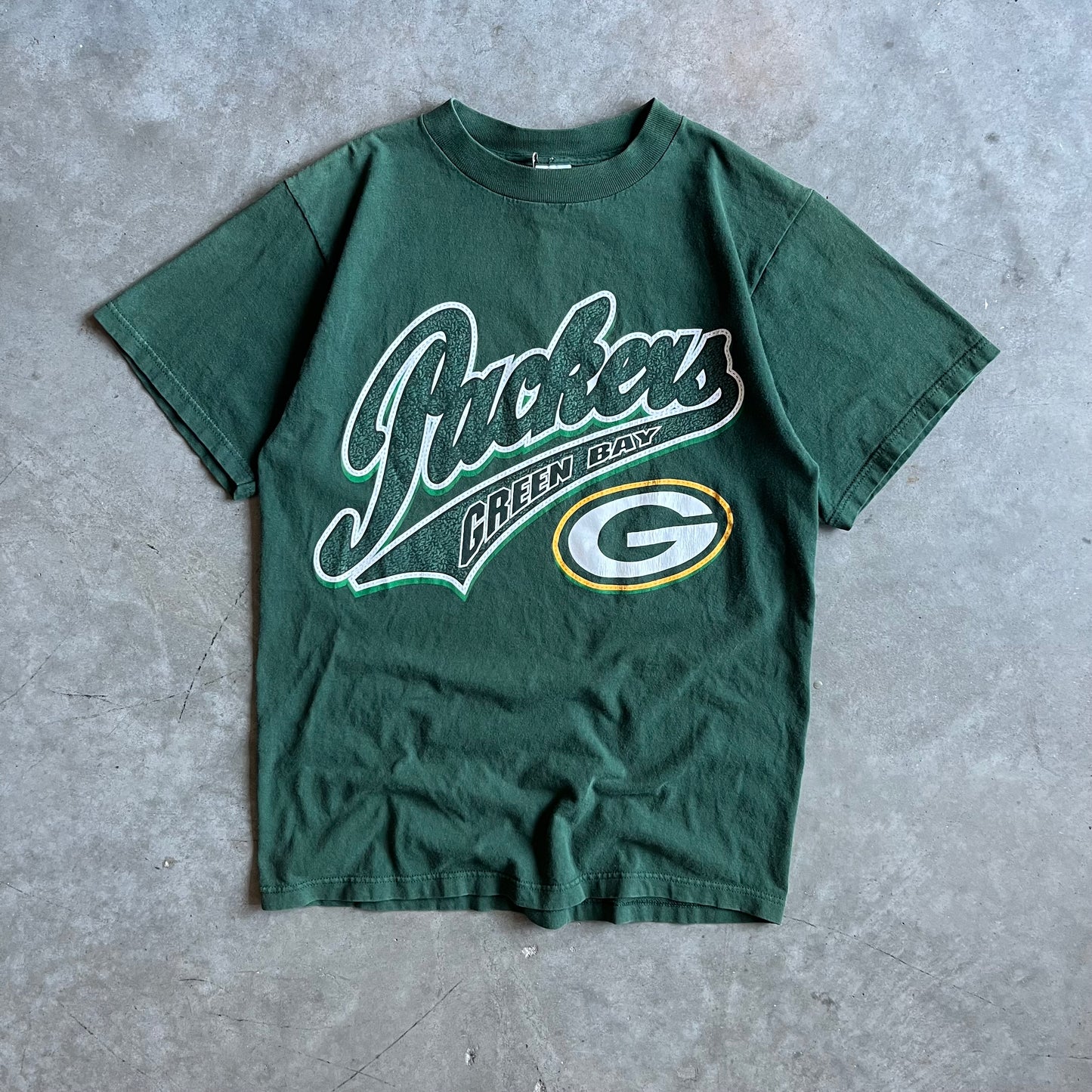 Vintage Logo 7 Green Bay Packers Script Tee