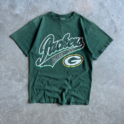 Vintage Logo 7 Green Bay Packers Script Tee