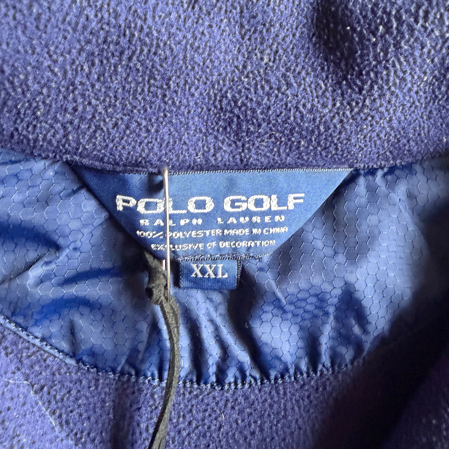 Polo Ralph Lauren Golf Navy Blue Big Pony Fleece Zip Up Jacket