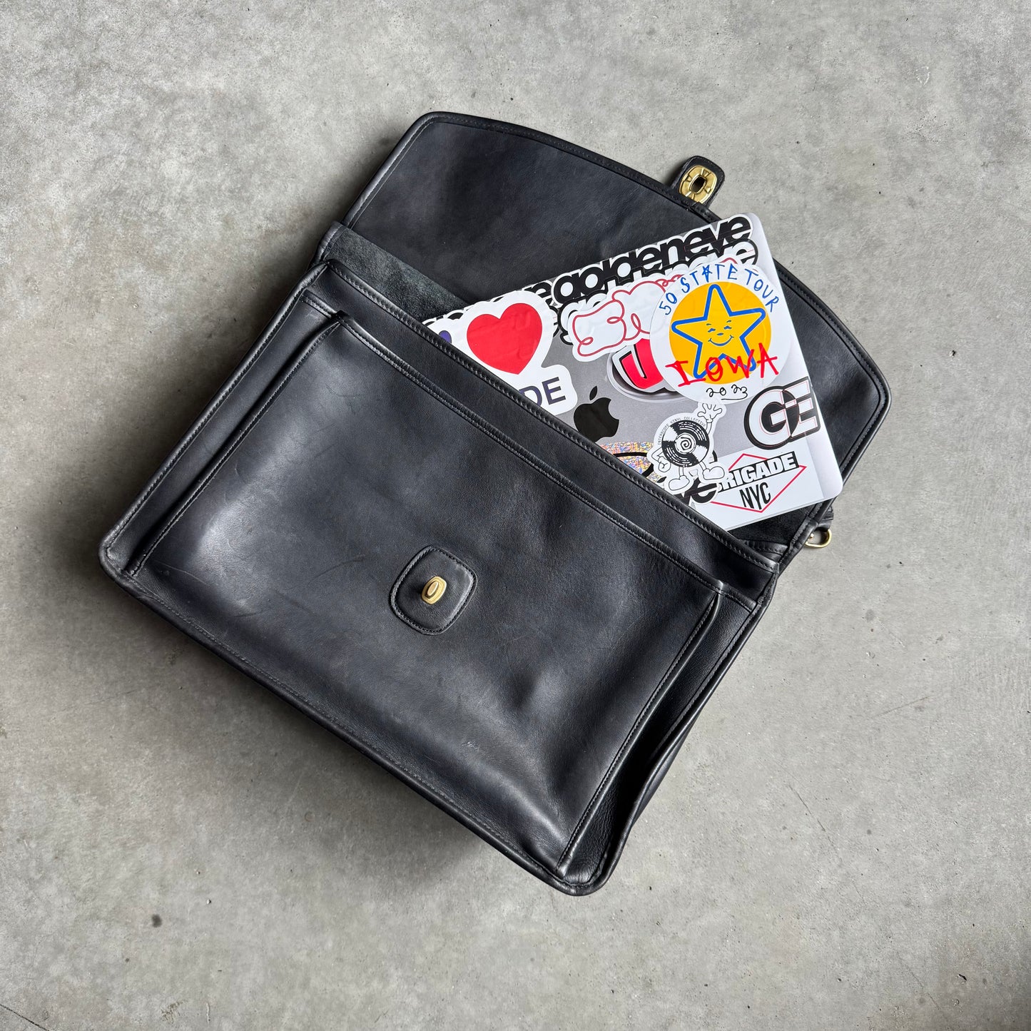 Vintage Coach Beekman Black Leather Briefcase