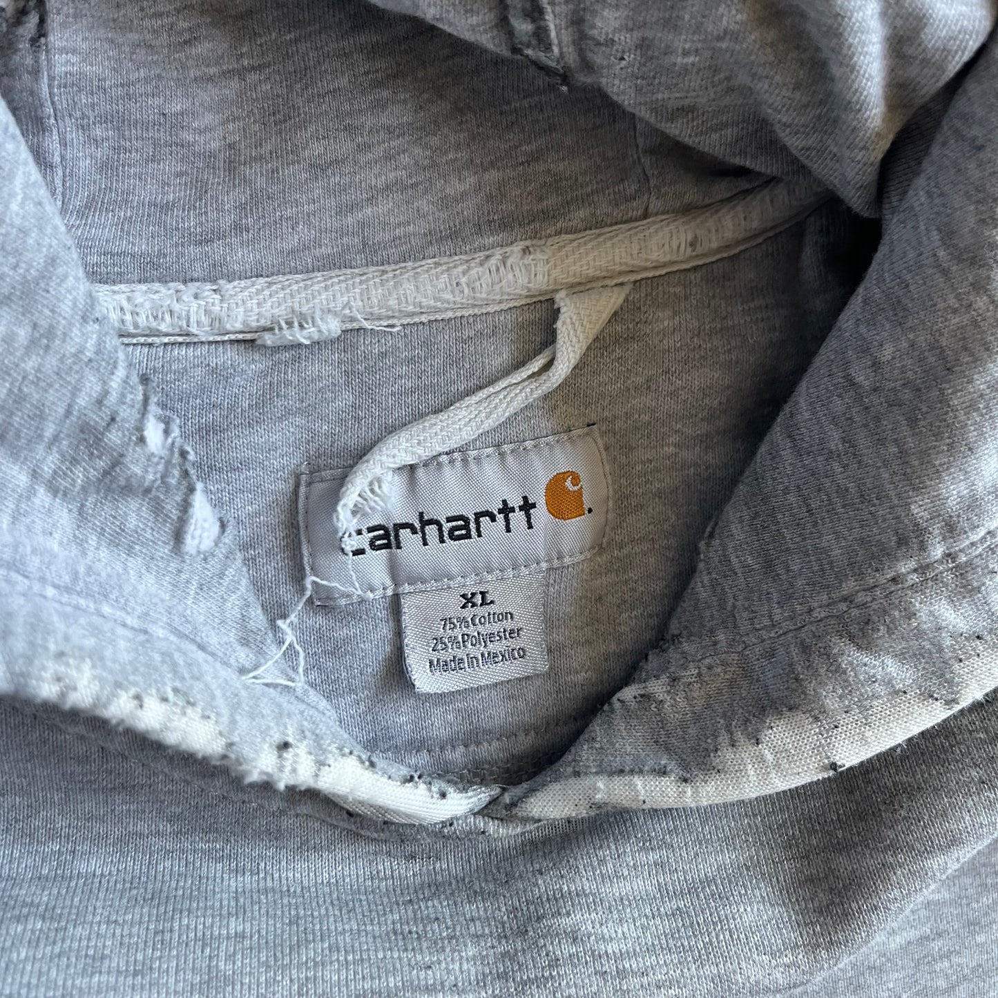 Y2K Carhartt Heather Grey Embroidered Logo Hoodie