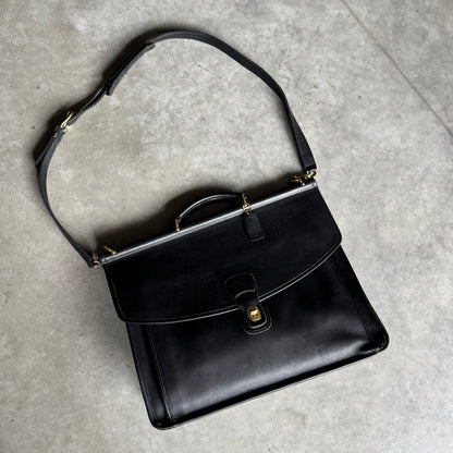 Vintage Coach Beekman Black Leather Briefcase