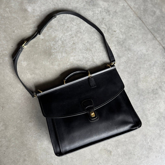 Vintage Coach Beekman Black Leather Briefcase