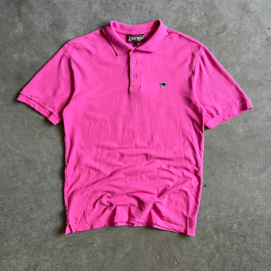Stray Rats Embroidered Logo Pink Polo