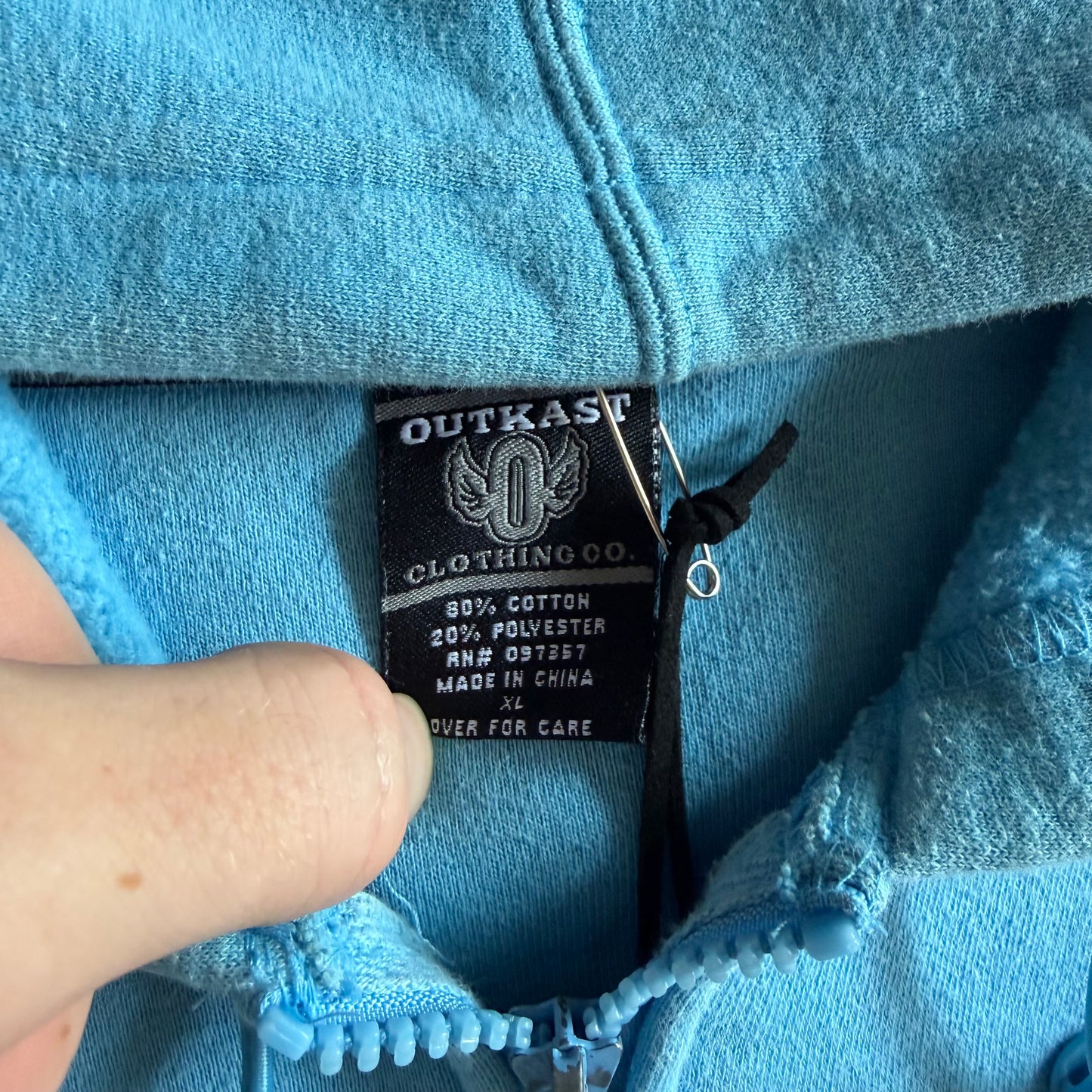 Y2K Outcast Clothing Baby Blue Letterman Hoodie