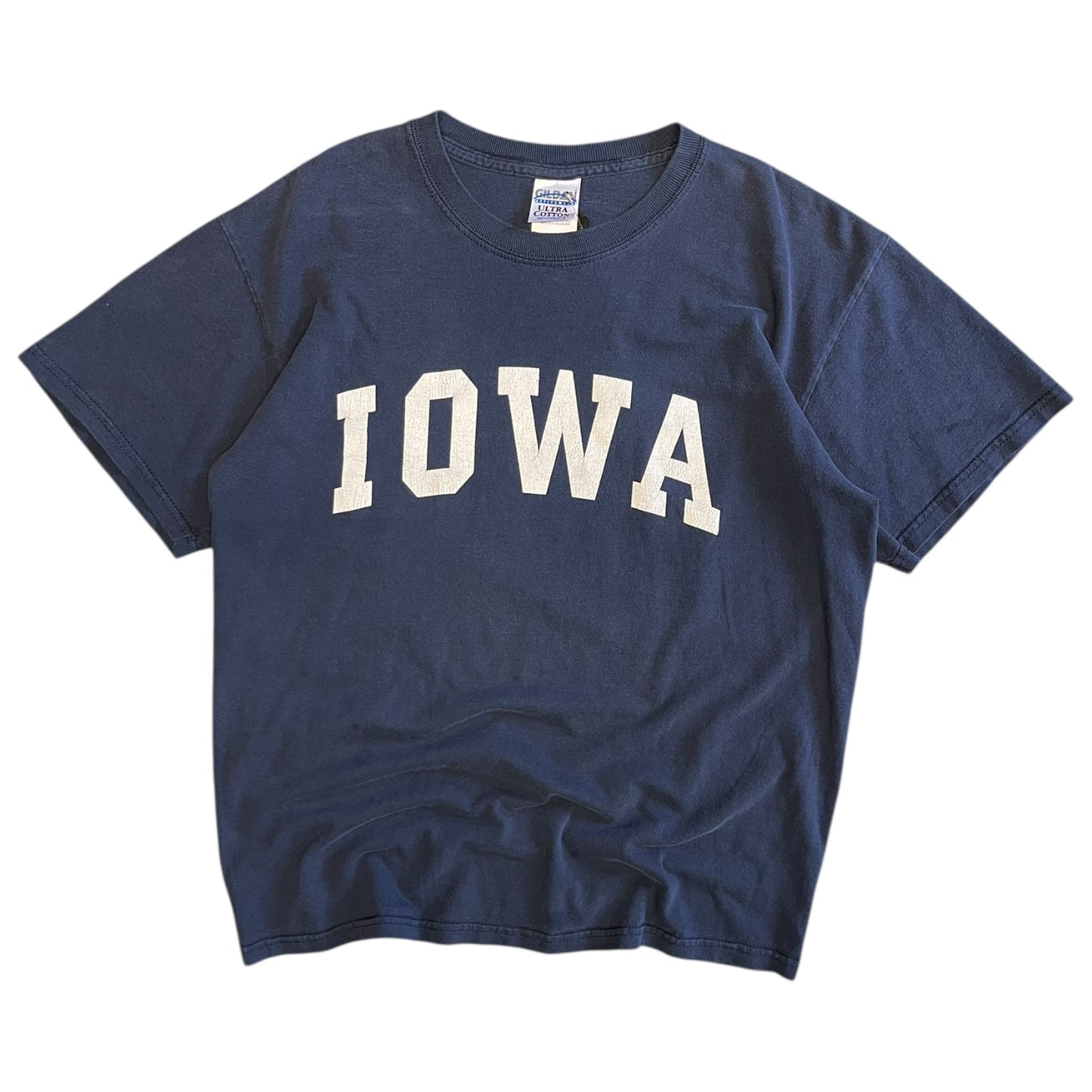 Y2K Navy Iowa Spellout Tee