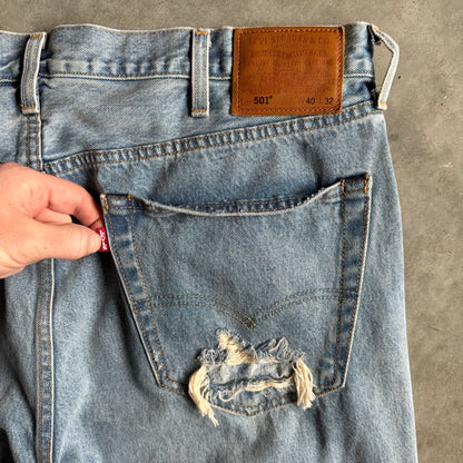 Levi’s LVC Lot 501 Turquoise Rivet Sashiko Redline Selvedge Jeans