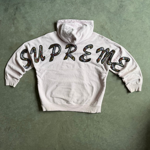 Supreme SS22 Beaded Hoodie Pink