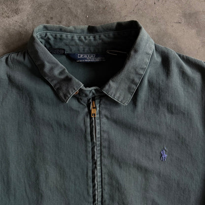 Vintage Polo Ralph Lauren Green Harrington Jacket w/ Purple Pony